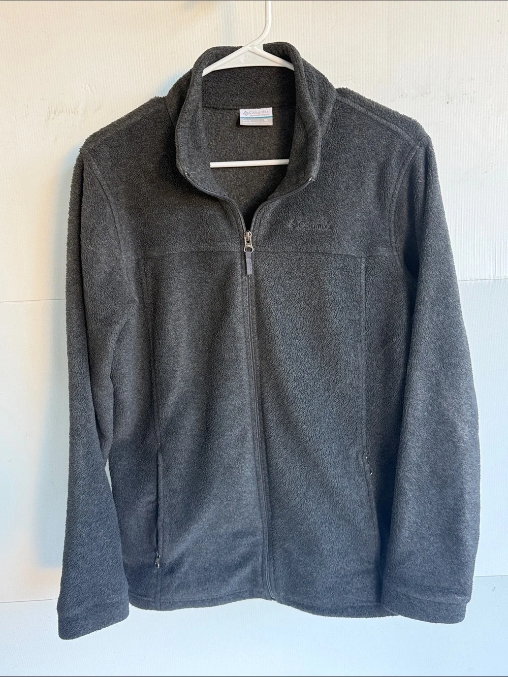 COLUMBIA SPORT CHARCOAL FLEECE FULL ZIP JACKET SIZE XL GRAY